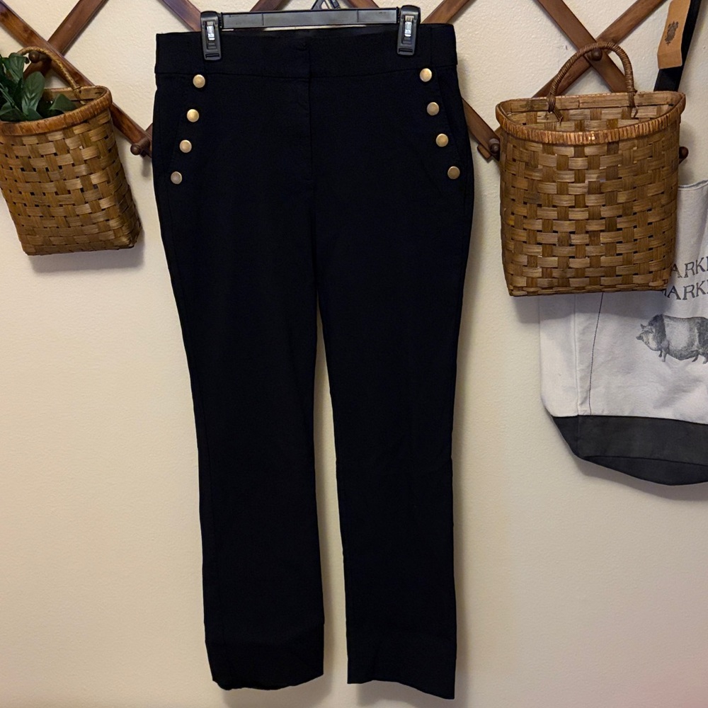 Maurices Black Dress Pants with Gold Buttons